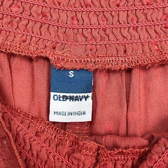 Old Navy Clip Dots Wide Leg Crop Pants Sz S Pink Pull On Elastic Waist Pockets - Picture 6 of 9